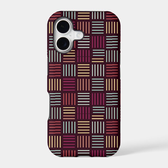 Colorful Lines Squared  Iphone Case (Back)