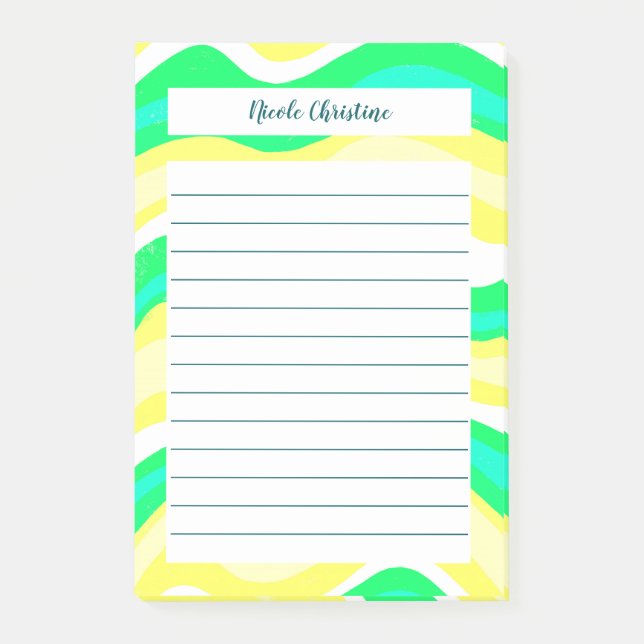 Colorful Lines Stripes Pattern CUSTOMIZED Notepad (Front)