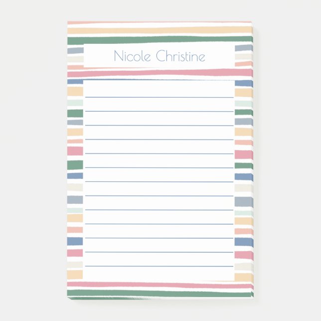 Colorful Lines Stripes Pattern CUSTOMIZED Notepad (Front)