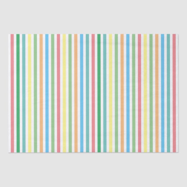 Colorful Lines Stripes Tissue Paper (Front)