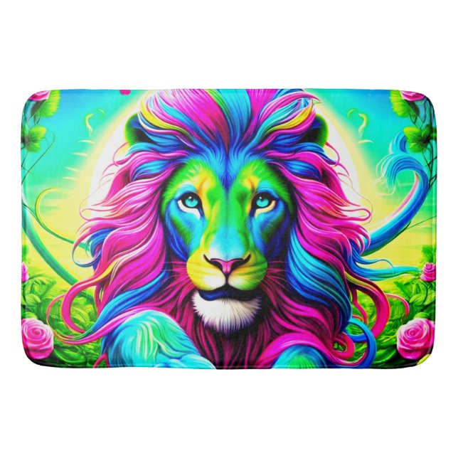 Colorful Lion Bath Mat (Front)