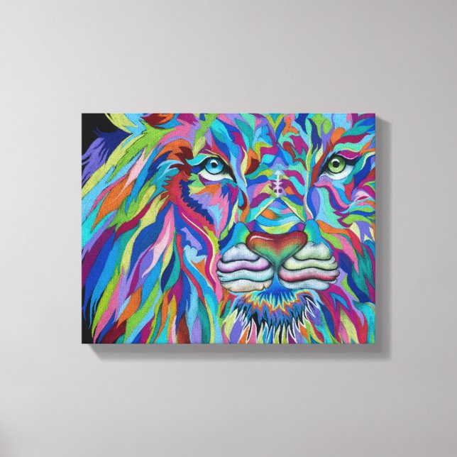 Colorful Lion Canvas Print (Front)