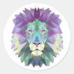 Colorful Lion Classic Round Sticker