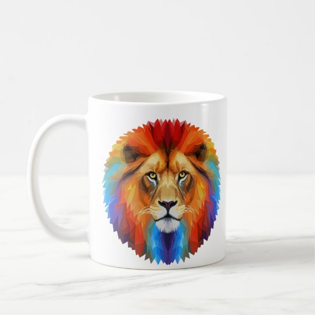 Colorful Lion Coffee Mug (Left)