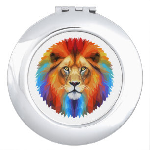 Colorful Lion Compact Mirror