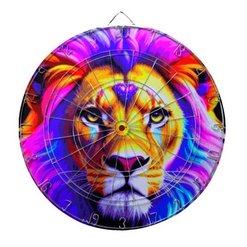 Colorful lion dart board