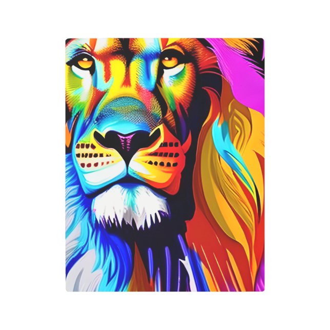 Colorful Lion Digital Art  (Front)