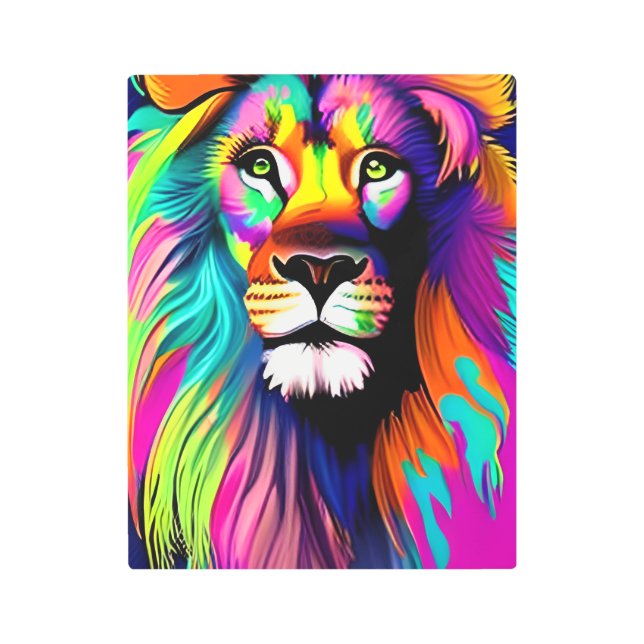 Colorful Lion Digital Art (Front)