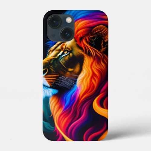 Colorful Lion Face Art iPhone 13 Mini Case