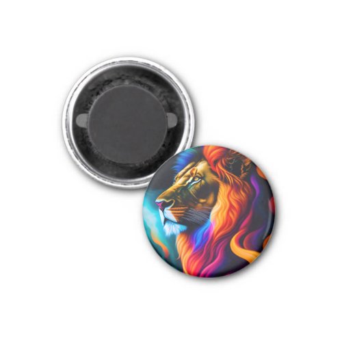 Colorful Lion Face Art Magnet