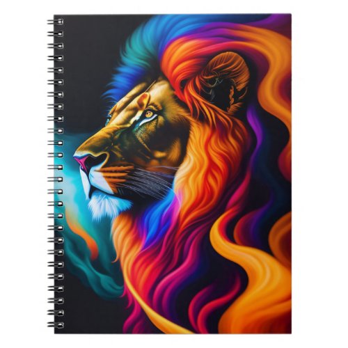 Colorful Lion Face Art Notebook
