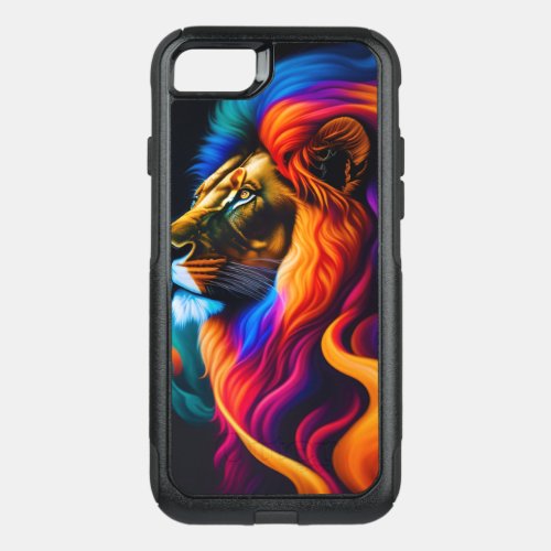Colorful Lion Face Art OtterBox Commuter iPhone SE87 Case