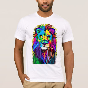 Colorful Lion Face Mystical Fantasy Art T-Shirt