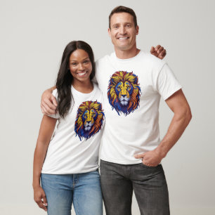 Colorful Lion Face T-Shirt