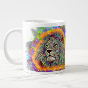 Colorful Lion Giant Coffee Mug
