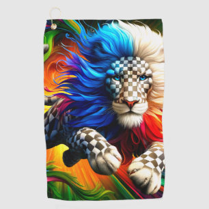 Colorful Lion Golf Towel
