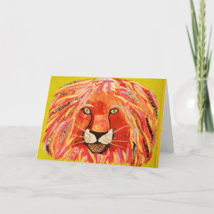 Colorful Lion Greeting Card