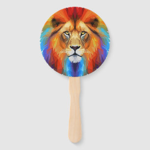 Colorful lion hand fan