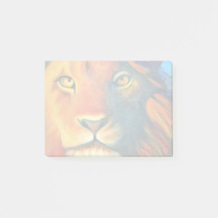 Colorful Lion Head Portrait Oil Painting Post-it Notes