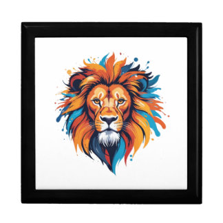 Colorful Lion Head Wall Art Gift Box