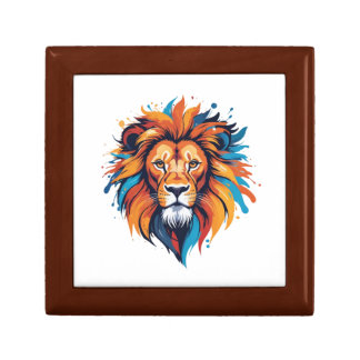 Colorful Lion Head Wall Art Gift Box