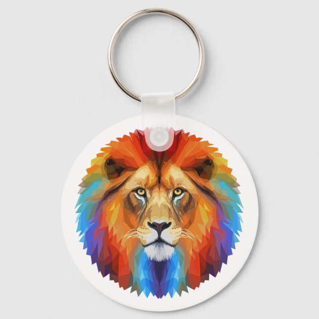 Colorful Lion Keychain (Front)