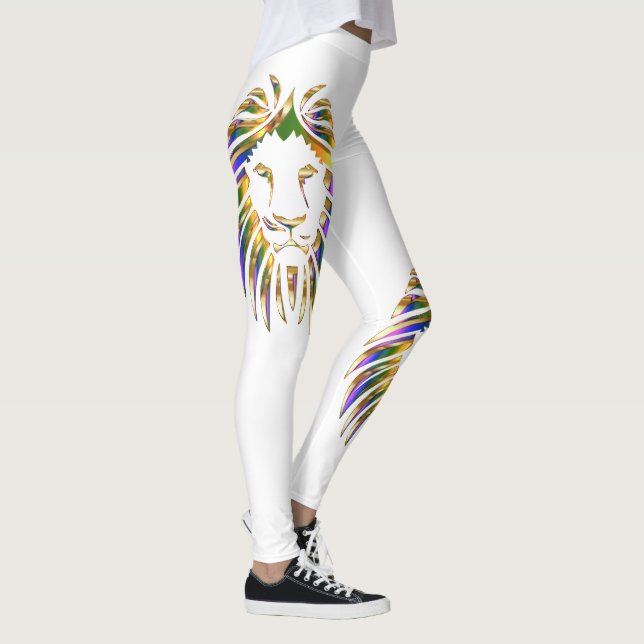 Colorful Lion Leo On Any Color Leggings (Right)
