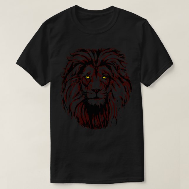Colorful Lion Lion Head Burgundy T-Shirt (Design Front)