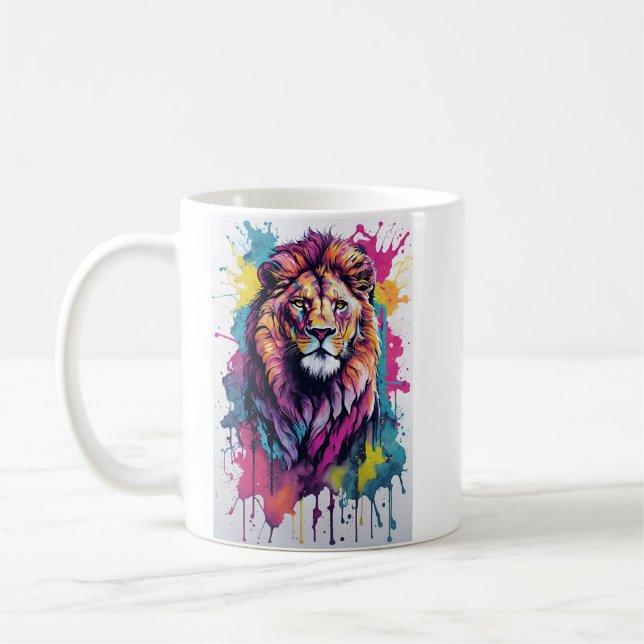Colorful Lion Mug (Left)