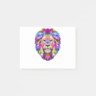 Colorful lion post-it notes