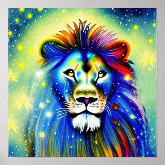 Colorful lion   poster (Front)