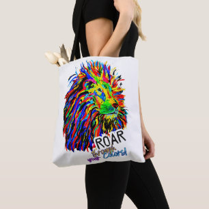 Colorful Lion Tote Bag