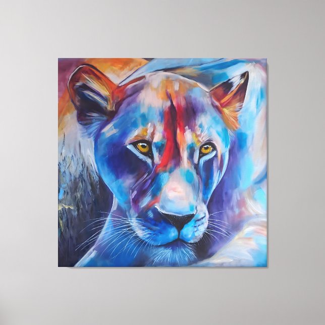 Colorful Lioness Art - Wildlife Home Decor (Front)