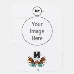 Colorful Lionfish Monogram Baby Blanket
