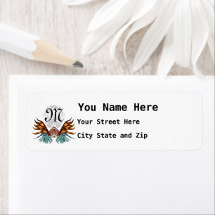 Colorful Lionfish Monogram Label