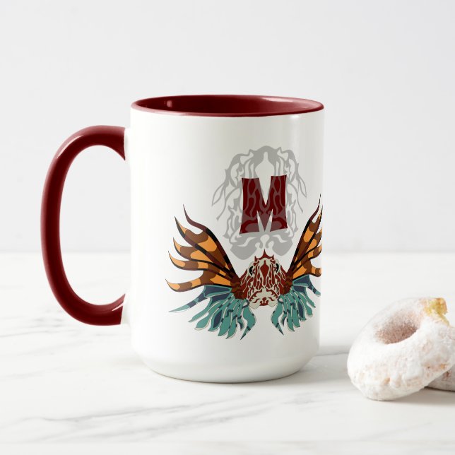 Colorful Lionfish Monogram Mug (With Donut)