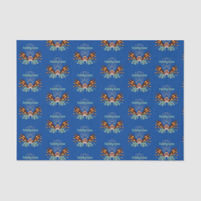 Colorful Lionfish Monogram Tissue Paper (Front)