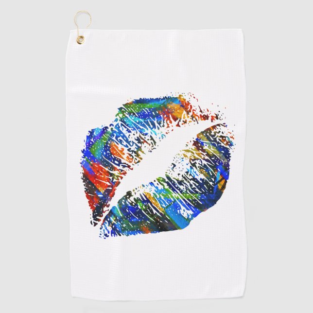 Colorful Lips #3 Golf Towel (Front)