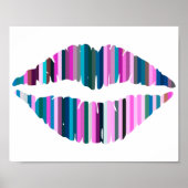 Colorful Lips Abstract Art Poster (Front)