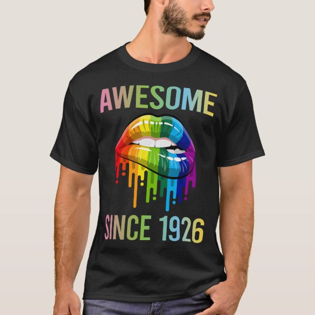 Colorful Lips - Awesome Since 1926 T-Shirt (Front)