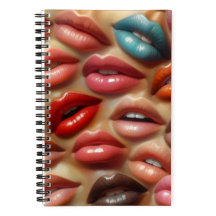 Colorful Lips Hardcover Spiral Notebook