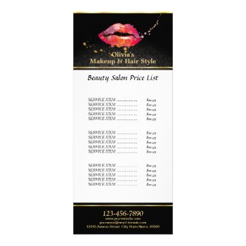 Colorful Lips Makeup Beauty Salon Price List Rack Card by BlackEyesDrawing at Zazzle