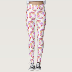 Colorful Lips Modern White Leggings
