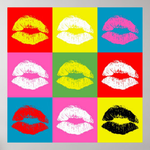 Colorful lips poster