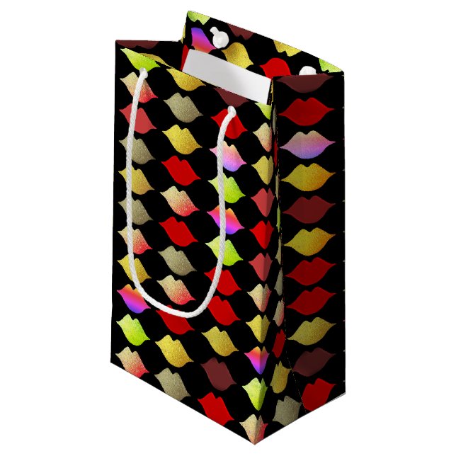 colorful lips small gift bag (Front Angled)