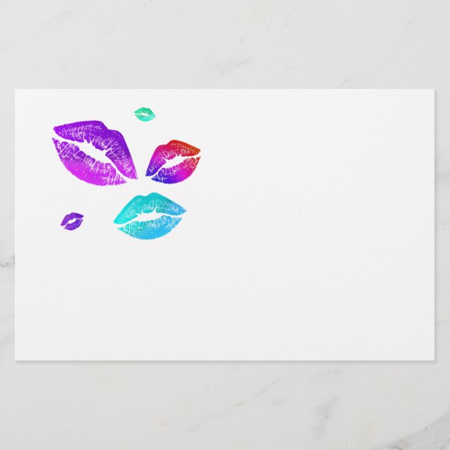 Colorful Lips Stationery (Front)