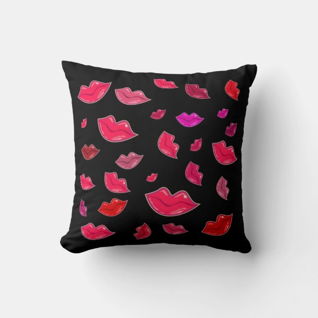 Colorful lips throw pillow (Front)