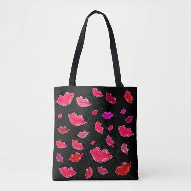 Colorful lips tote bag (Front)