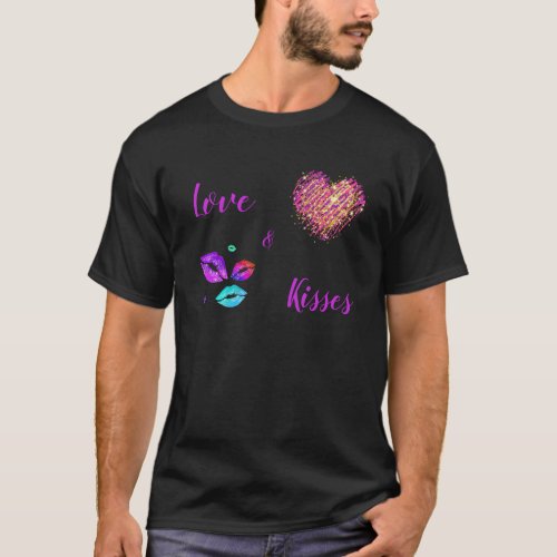 Colorful Lips With Love  Kisses T_Shirt