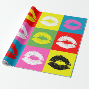 Colorful lips wrapping paper
